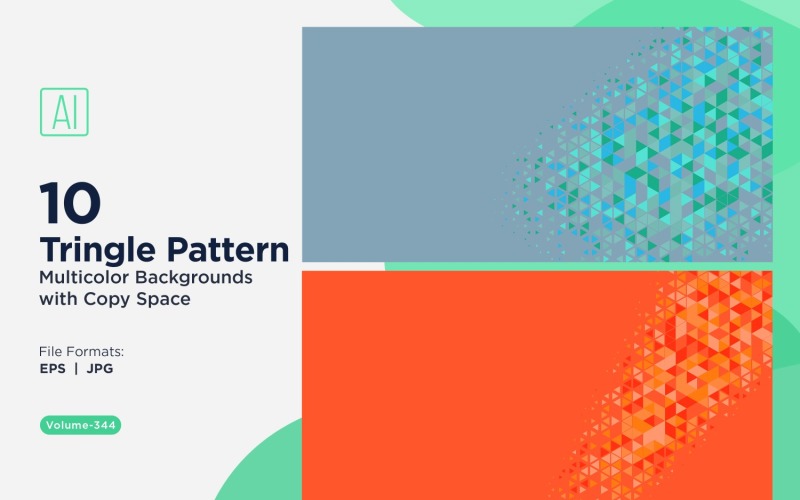 Sfondo con motivo triangolare vibrante in più colori e dimensioni 134