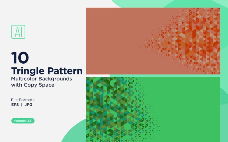 Sfondo con motivo triangolare vibrante in più colori e dimensioni 141