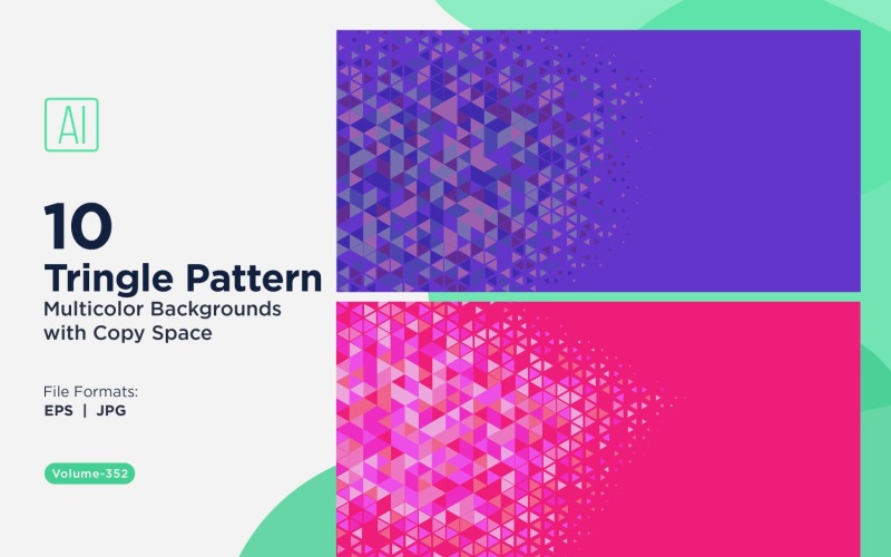Sfondo con motivo triangolare vibrante in più colori e dimensioni 142