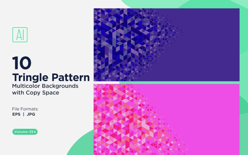 Sfondo con motivo triangolare vibrante in più colori e dimensioni 144