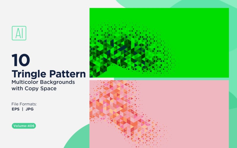 Sfondo con motivo triangolare vibrante in più colori e dimensioni 196