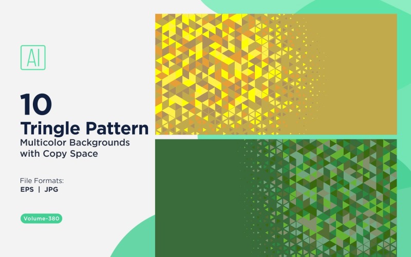 Vibrant Triangular Pattern Background in Multi Colors And Sizes 170