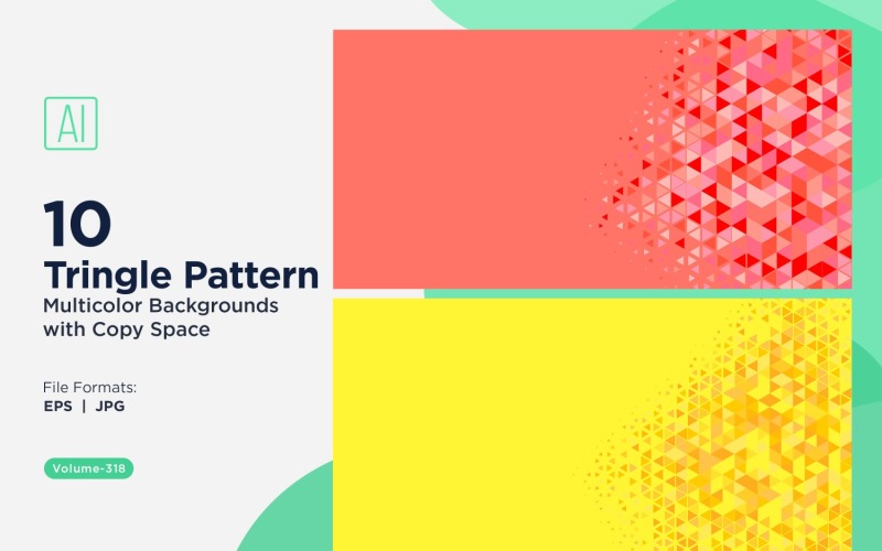 Vibrerande triangulärt mönsterbakgrund i flera färger och storlekar 108
