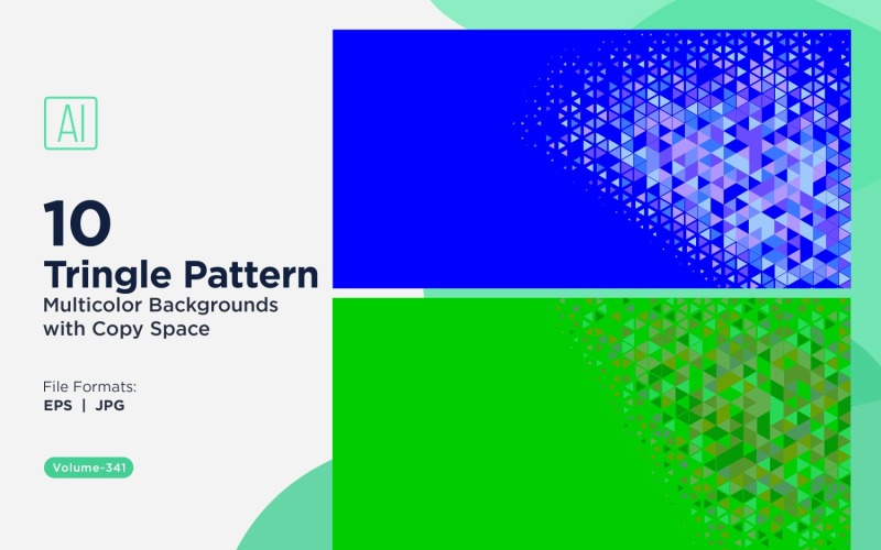 Zářivý trojúhelníkový vzor na pozadí ve více barvách a velikostech 131