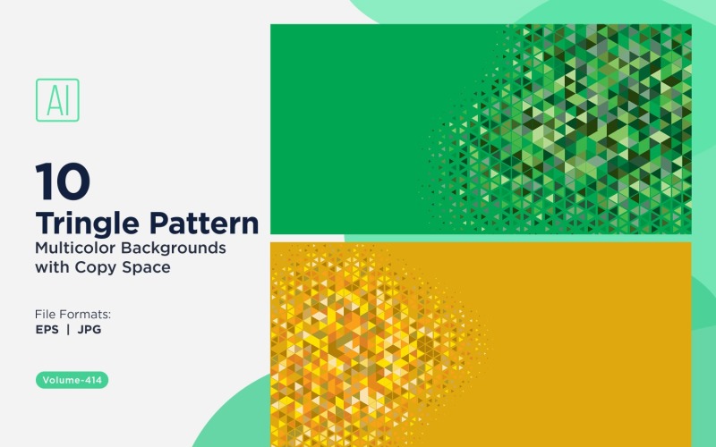Zářivý trojúhelníkový vzor na pozadí ve více barvách a velikostech 204