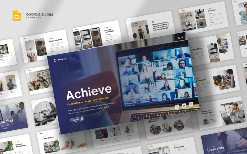 Achieve – online kurz Google Slides Template