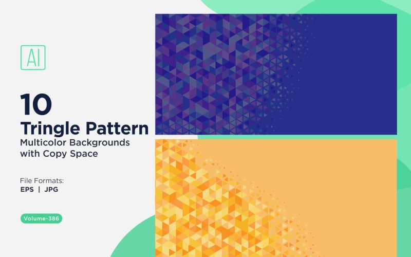 Яркий треугольный узор фона в нескольких цветах и размерах 176