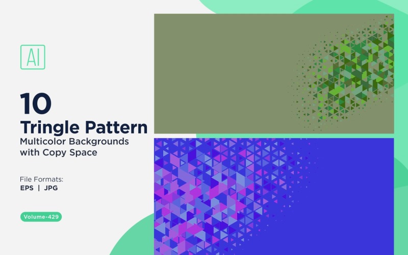 Barevné trojúhelníky různých velikostí Všestranný vzor na pozadí 09