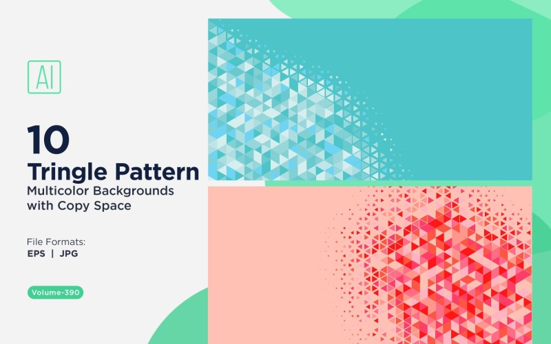 Çok Renkli ve Boyutlu Canlı Üçgen Desenli Arka Plan 180