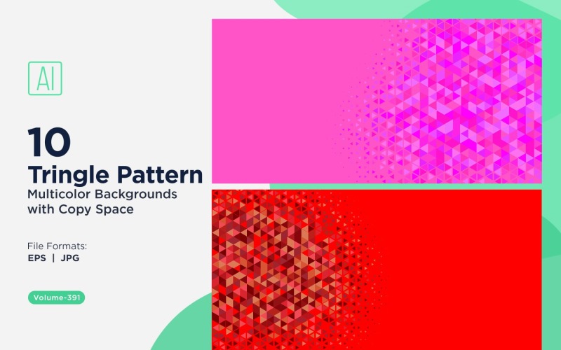 Fundo com padrão triangular vibrante em várias cores e tamanhos 181.
