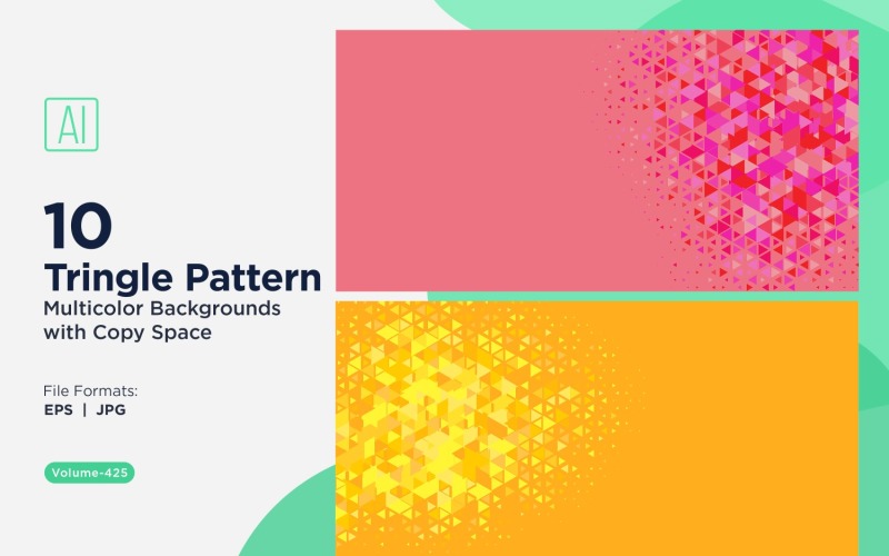 Kleurrijke driehoeken van verschillende groottes Veelzijdig patroon Achtergrond 05