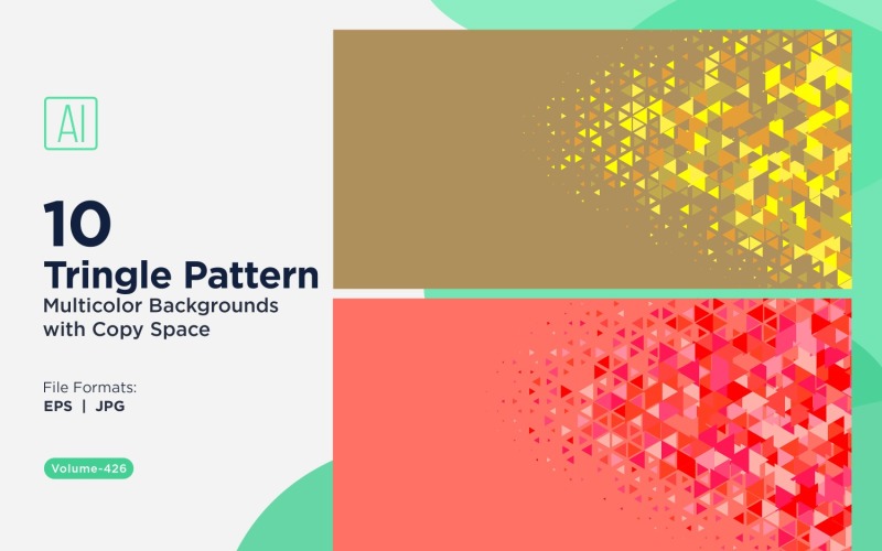 Kleurrijke driehoeken van verschillende groottes Veelzijdig patroon Achtergrond 06