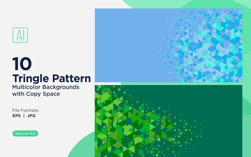 Kolorowe trójkąty o różnych rozmiarach, uniwersalne tło wzoru 01