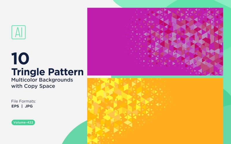 Красочные треугольники разных размеров. Универсальный узор фона 02