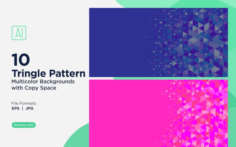 Különböző méretű színes háromszögek Sokoldalú mintás háttér 07