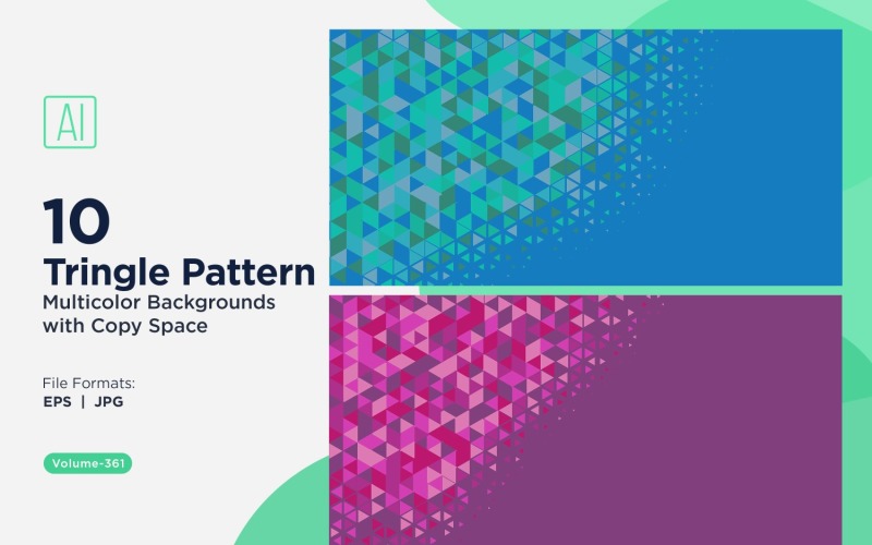 Levendige driehoekige patroonachtergrond in meerdere kleuren en maten 151