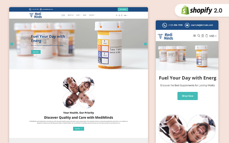 MediMinds – Tema Shopify per la salute e il benessere