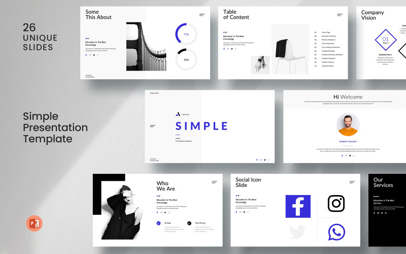 Modelo de apresentação simples #443750 - TemplateMonster
