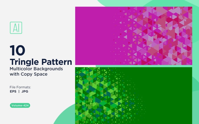 Triangoli colorati di varie dimensioni Versatile modello di sfondo 04