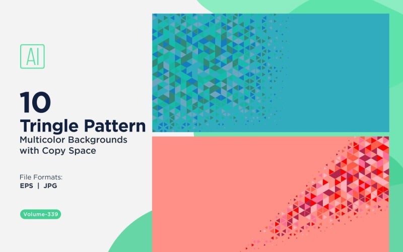 Vibrant Triangular Pattern Background in Multi Colors And Sizes 129