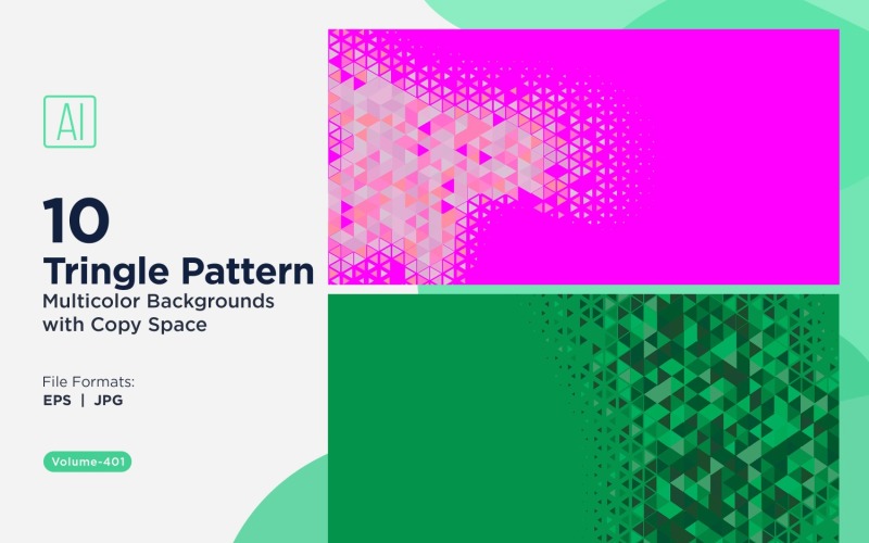 Vibrant Triangular Pattern Background in Multi Colors And Sizes 191.