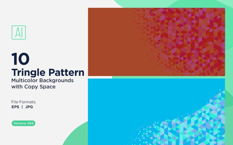 Zářivý trojúhelníkový vzor na pozadí ve více barvách a velikostech 174.