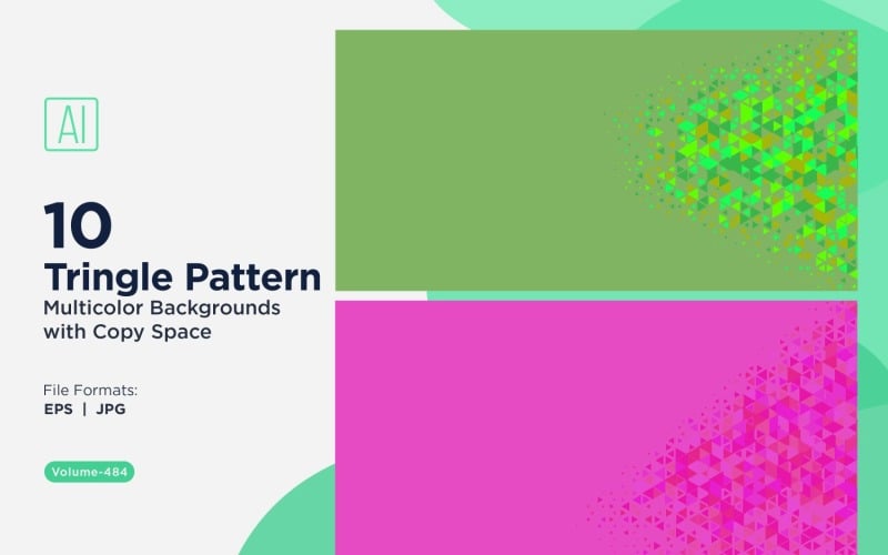 Barevné trojúhelníky různých velikostí Všestranný vzor na pozadí 64