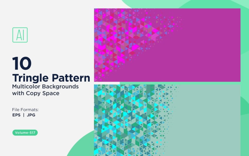 Barevné trojúhelníky různých velikostí Všestranný vzor na pozadí 97