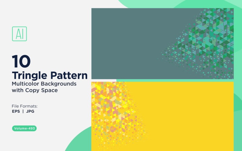Çeşitli Boyutlarda Renkli Üçgenler Çok Yönlü Desen Arkaplanı 73