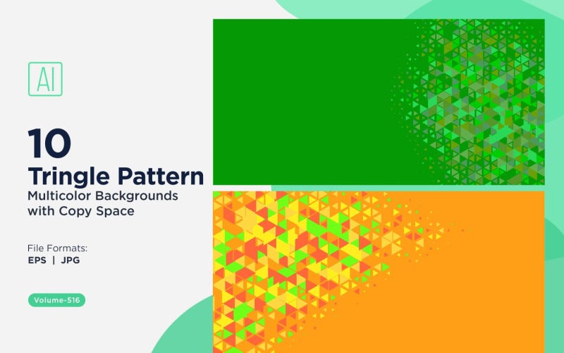 Цветные треугольники разных размеров. Универсальный узор фона 96