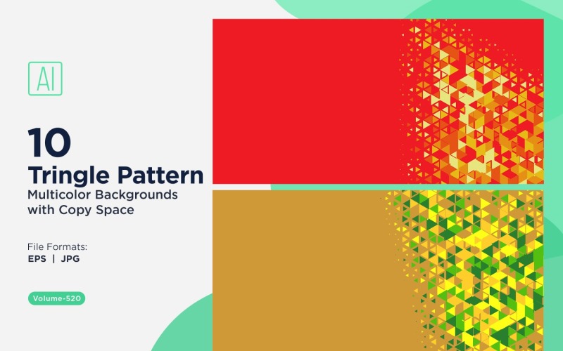 各种尺寸的彩色三角形多功能图案背景 100