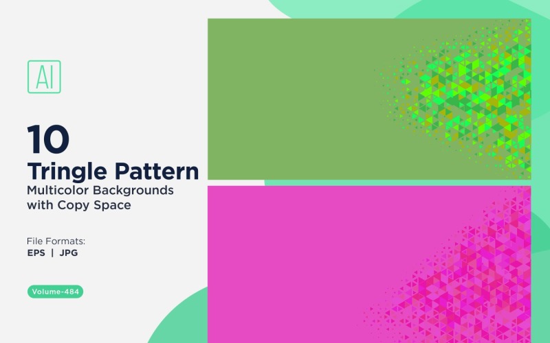 各种尺寸的彩色三角形多功能图案背景 64