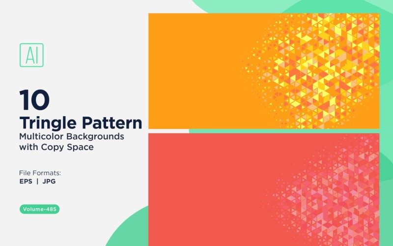 各种尺寸的彩色三角形多功能图案背景 65