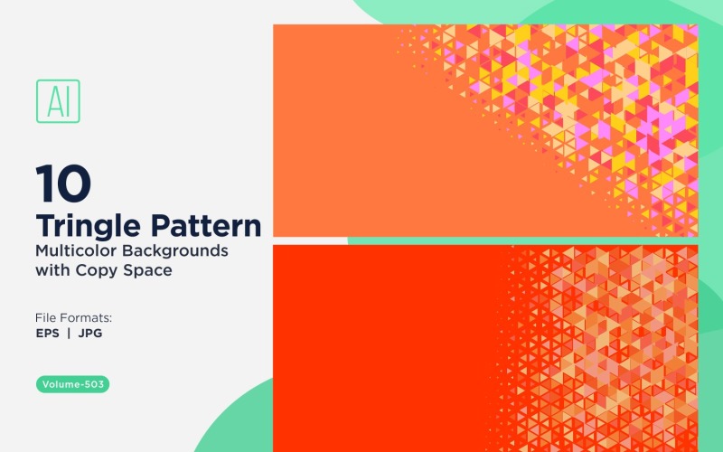 各种尺寸的彩色三角形多功能图案背景 83