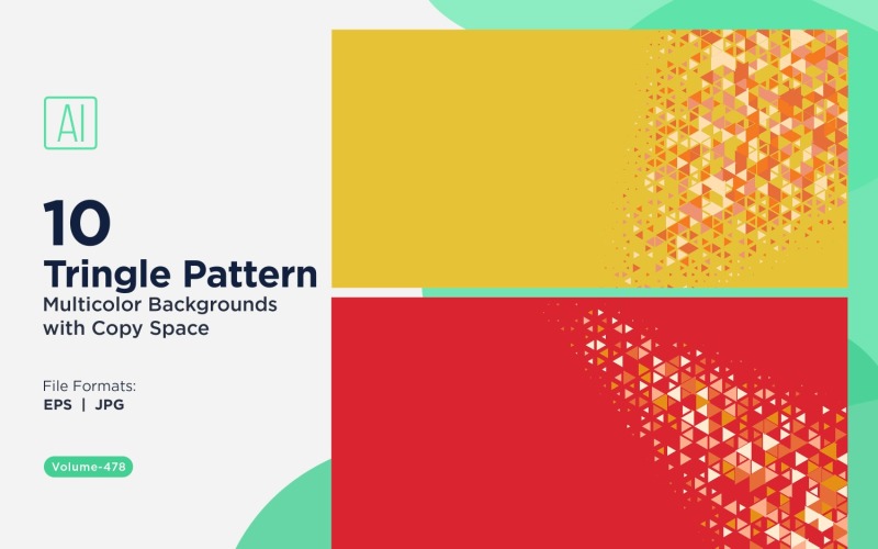 Kleurrijke driehoeken van verschillende groottes Veelzijdig patroon Achtergrond 58