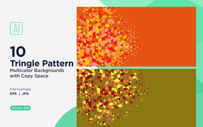 Kleurrijke driehoeken van verschillende groottes Veelzijdig patroon Achtergrond 85