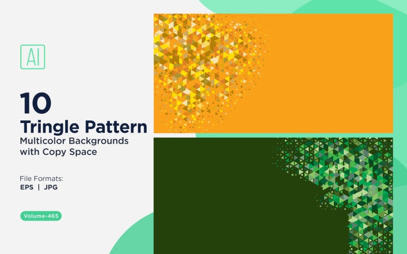 Kolorowe trójkąty o różnych rozmiarach, uniwersalne tło wzoru 45