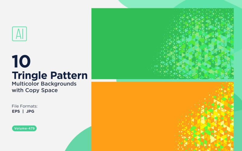 Kolorowe trójkąty o różnych rozmiarach, uniwersalne tło wzoru 59