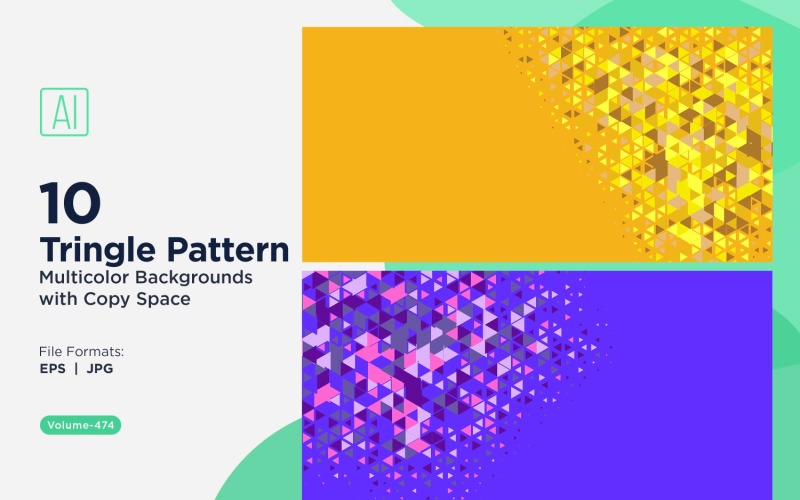 Kolorowe trójkąty o różnych rozmiarach, uniwersalny wzór tła 54