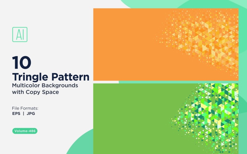 Kolorowe trójkąty o różnych rozmiarach, uniwersalny wzór tła 66