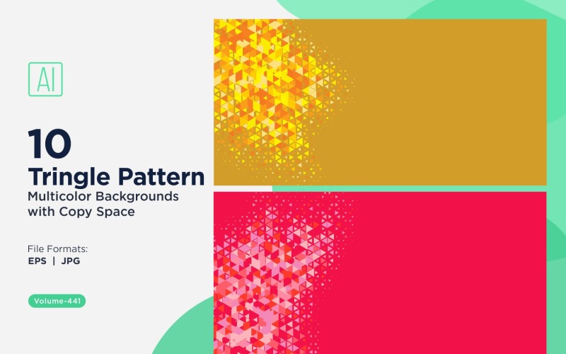 Красочные треугольники разных размеров. Универсальный узор фона 21