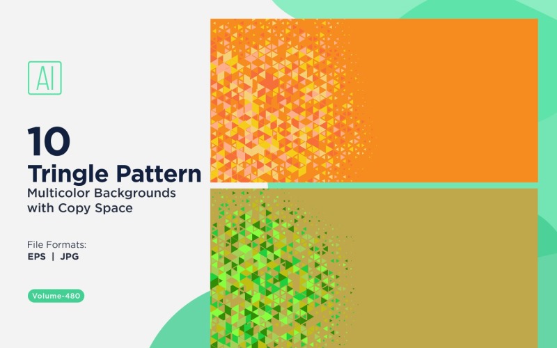 Különböző méretű színes háromszögek Sokoldalú mintás háttér 60
