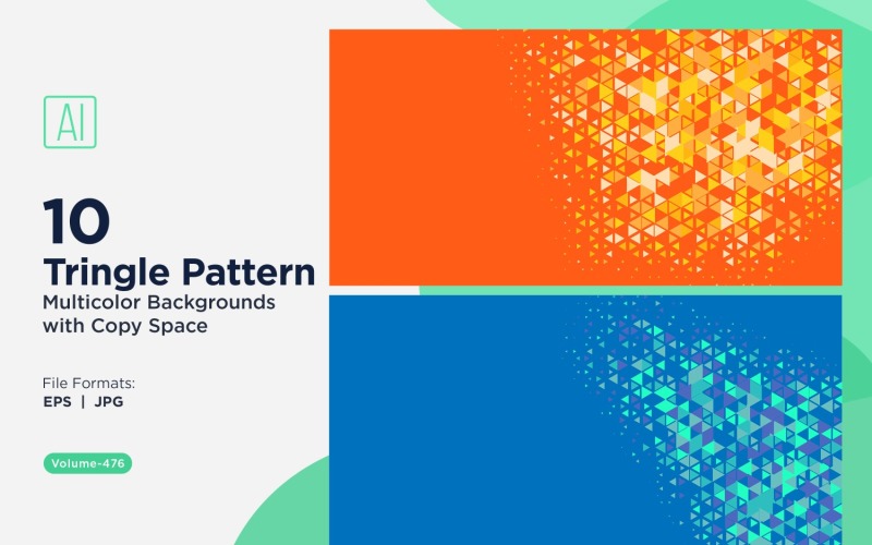 Різнокольорові трикутники різного розміру, універсальний візерунок, тло 56