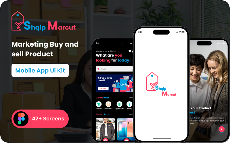 Shqip Marcut - Modèle d'interface utilisateur d'application d'achat et de vente de produits