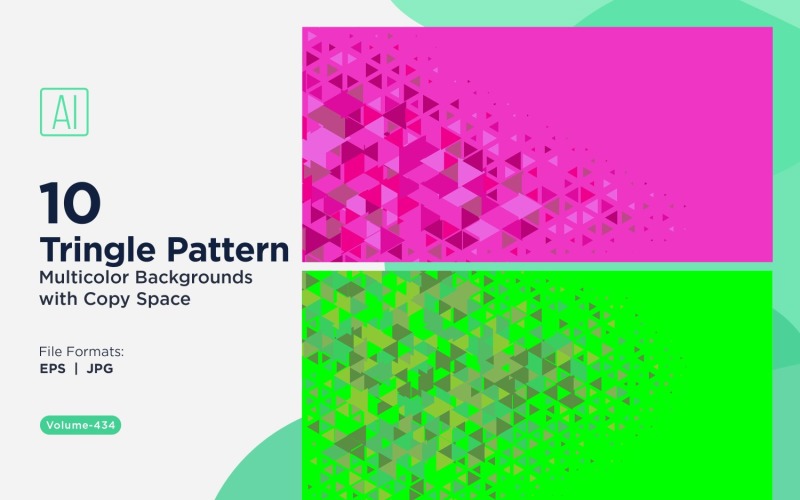 Triangles colorés de différentes tailles, motif de fond polyvalent 14