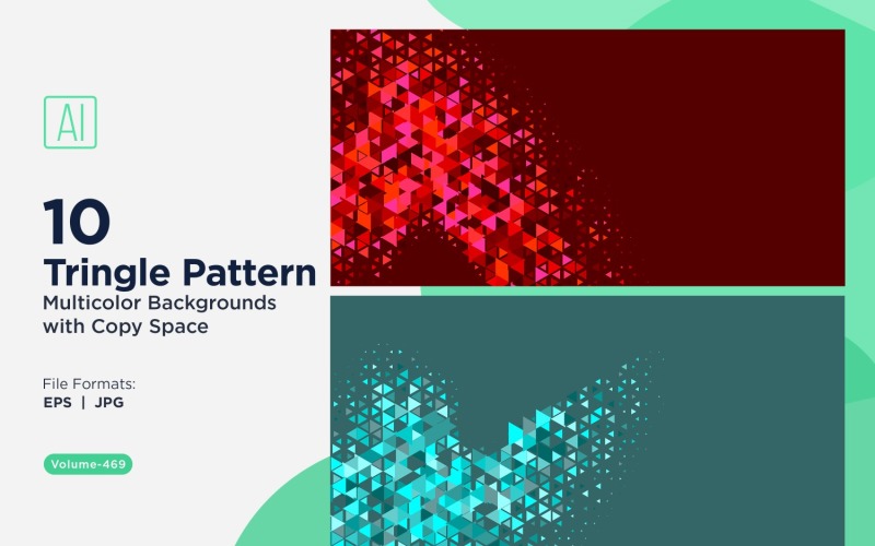 Triangles colorés de différentes tailles, motif de fond polyvalent 49