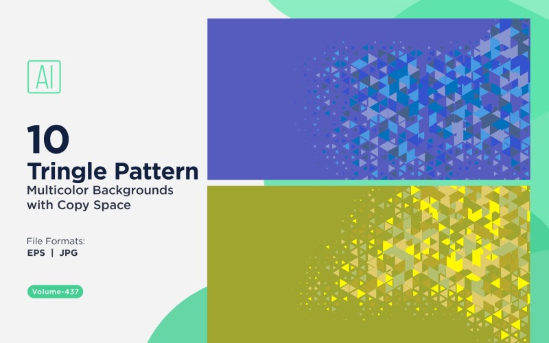 Triângulos coloridos de vários tamanhos Fundo de padrão versátil 17