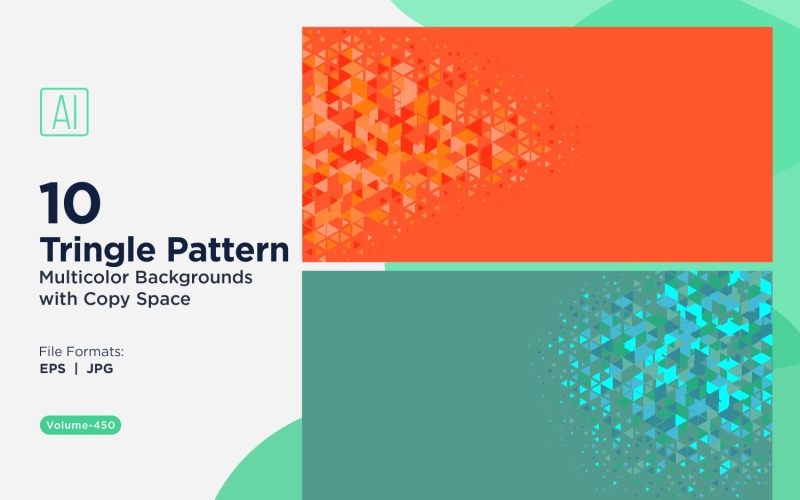 Triângulos coloridos de vários tamanhos Fundo de padrão versátil 30