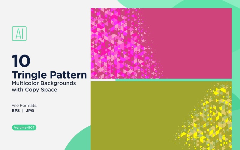 Triángulos coloridos de varios tamaños Fondo de patrón versátil 87