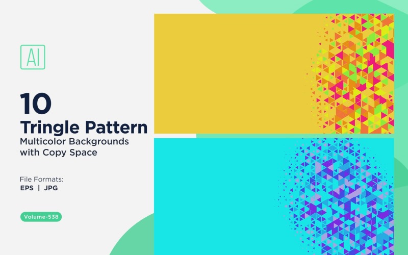 Çeşitli Boyutlarda Renkli Üçgenler Çok Yönlü Desen Arkaplanı 118